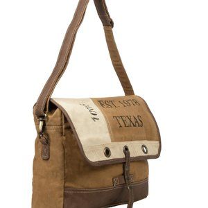 🆕Clea Ray Repurposed Canvas Crossbody Shoulder Messenger Tote Bag Texas